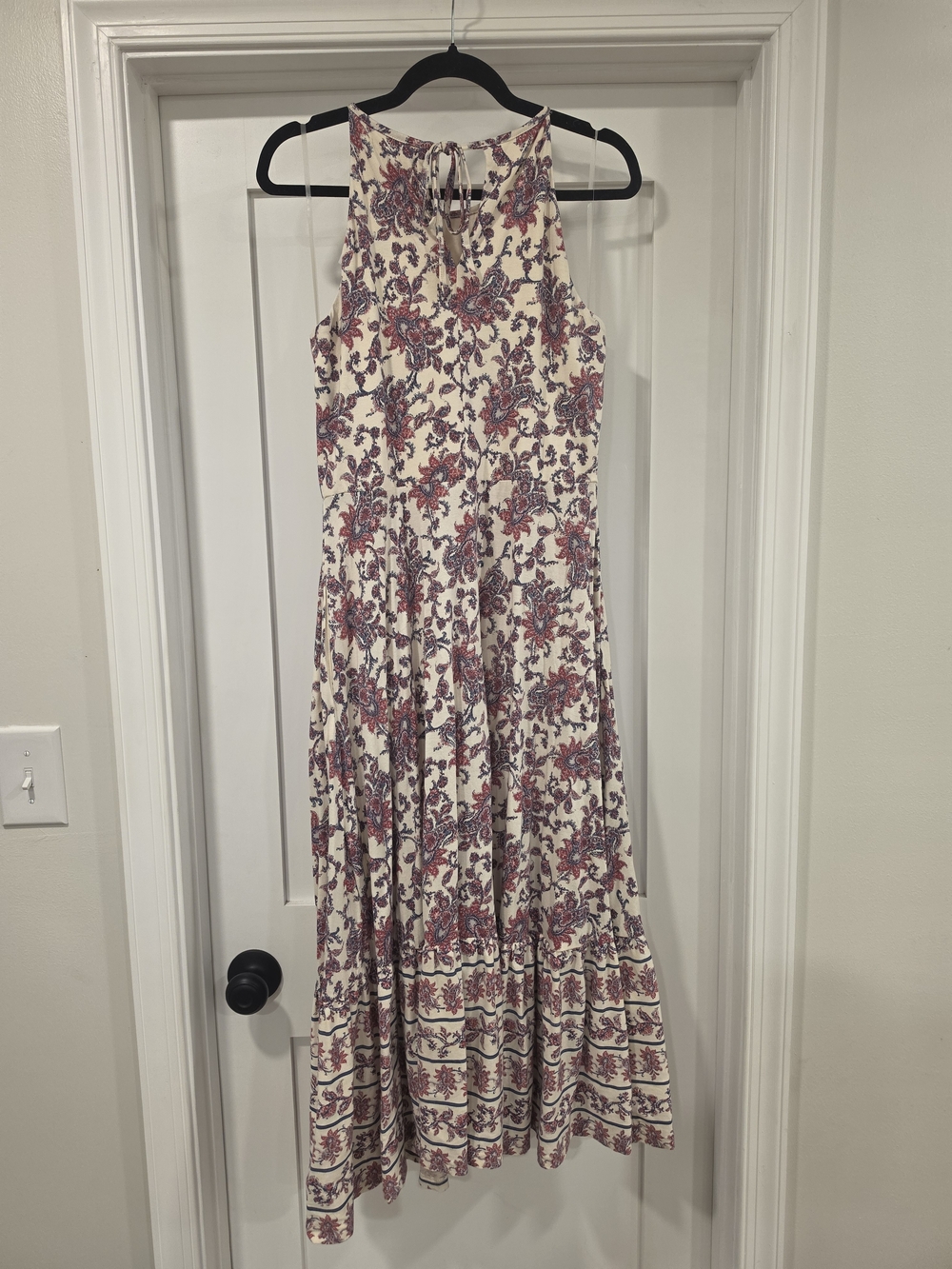 Chaps Sleeveless Cream Floral Maxi Dress - Picture 3 of 4